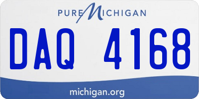 MI license plate DAQ4168