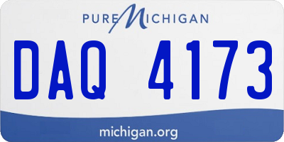 MI license plate DAQ4173
