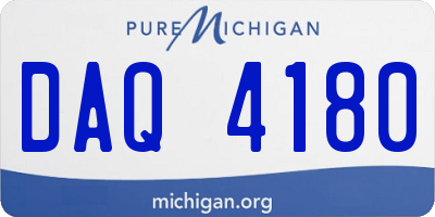 MI license plate DAQ4180