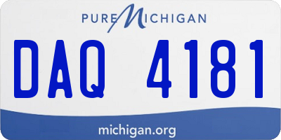 MI license plate DAQ4181