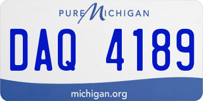 MI license plate DAQ4189