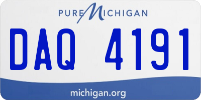 MI license plate DAQ4191