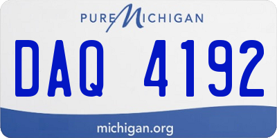 MI license plate DAQ4192