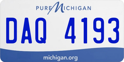 MI license plate DAQ4193
