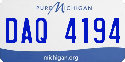 MI license plate DAQ4194