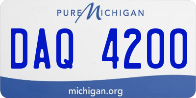 MI license plate DAQ4200