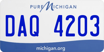 MI license plate DAQ4203