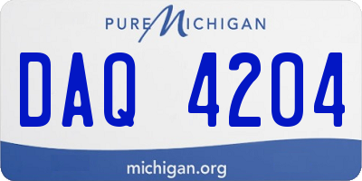MI license plate DAQ4204