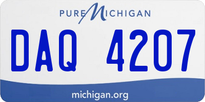 MI license plate DAQ4207