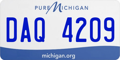 MI license plate DAQ4209