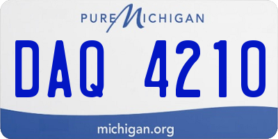 MI license plate DAQ4210