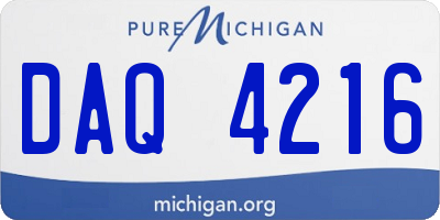 MI license plate DAQ4216