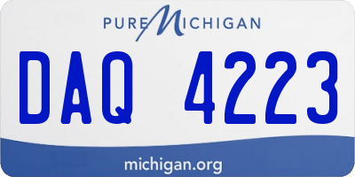 MI license plate DAQ4223