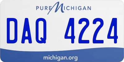 MI license plate DAQ4224