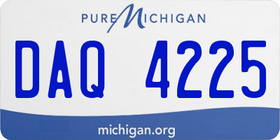MI license plate DAQ4225