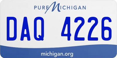 MI license plate DAQ4226