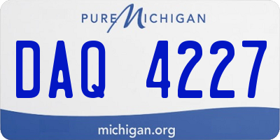MI license plate DAQ4227