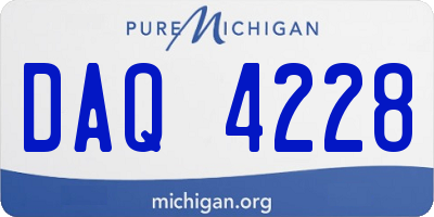 MI license plate DAQ4228