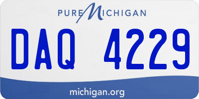 MI license plate DAQ4229