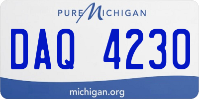 MI license plate DAQ4230
