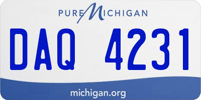 MI license plate DAQ4231