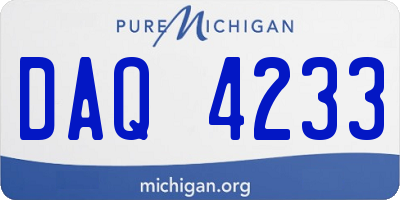 MI license plate DAQ4233