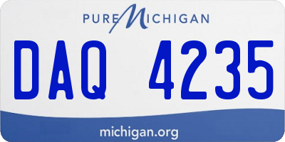 MI license plate DAQ4235