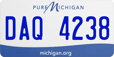 MI license plate DAQ4238