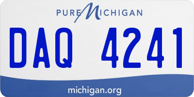 MI license plate DAQ4241