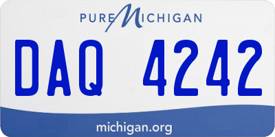 MI license plate DAQ4242