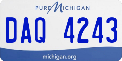 MI license plate DAQ4243