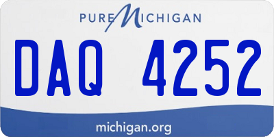 MI license plate DAQ4252