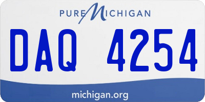 MI license plate DAQ4254