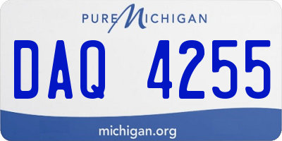 MI license plate DAQ4255