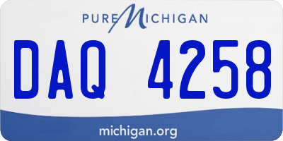 MI license plate DAQ4258