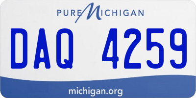 MI license plate DAQ4259