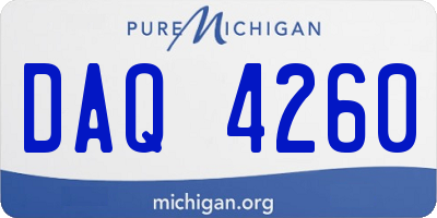 MI license plate DAQ4260