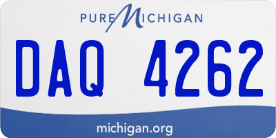 MI license plate DAQ4262
