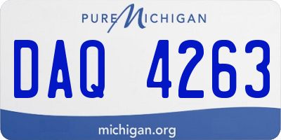 MI license plate DAQ4263