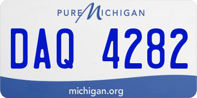 MI license plate DAQ4282