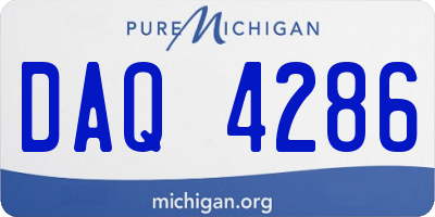 MI license plate DAQ4286