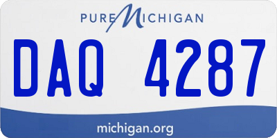 MI license plate DAQ4287