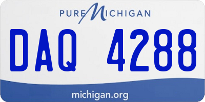 MI license plate DAQ4288