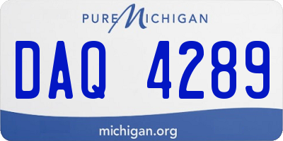 MI license plate DAQ4289