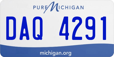 MI license plate DAQ4291