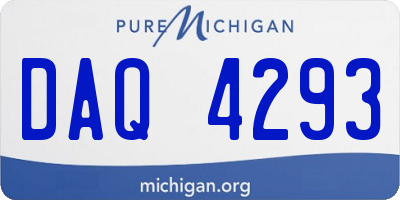 MI license plate DAQ4293