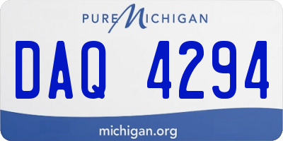 MI license plate DAQ4294