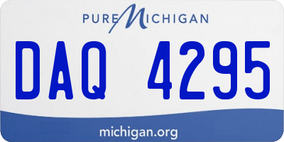 MI license plate DAQ4295