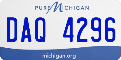 MI license plate DAQ4296