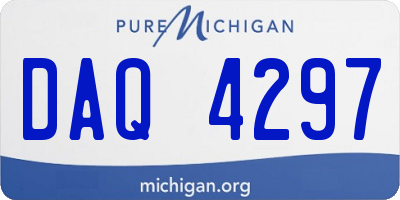 MI license plate DAQ4297